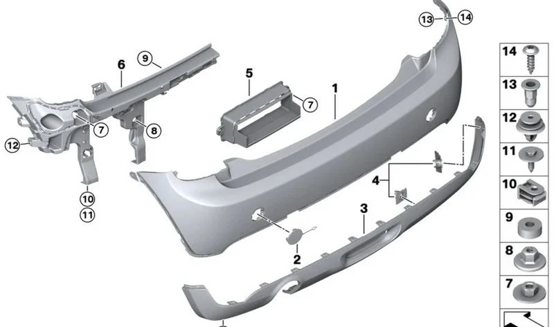 Soporte PDC interior izquierdo OEM 51127499541 para MINI F56 BEV, F56 BEV LCI, Cabrio F57 BEV. Original MINI.