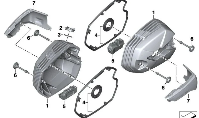 Protección antitorsión derecha OEM 11127710490 para motos BMW R nineT, R 1200 GS, R 1200 RT, R 1200 R... y más. Original BMW Motorrad.