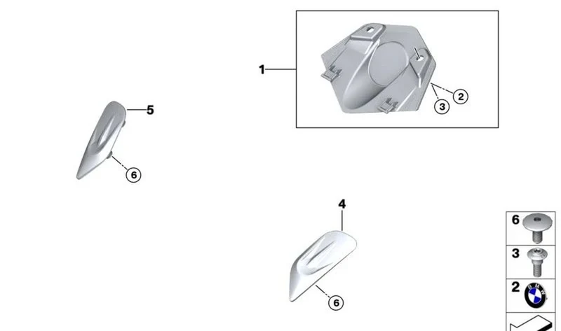 Caperuza espejo derecha OEM 46638103282 para BMW Motorrad M 1000 RR (K66). Original BMW Motorrad.