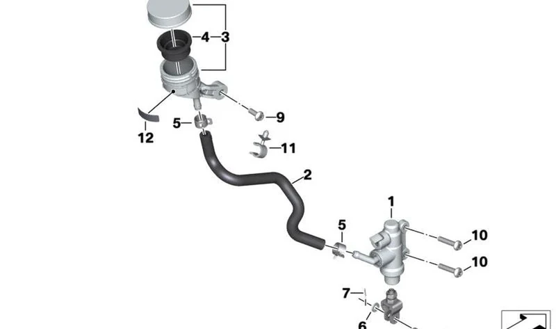 Tubo flexible de freno delantero OEM 34318404544 para motos BMW S 1000 XR K69, M 1000 XR KM9. Original BMW Motorrad.