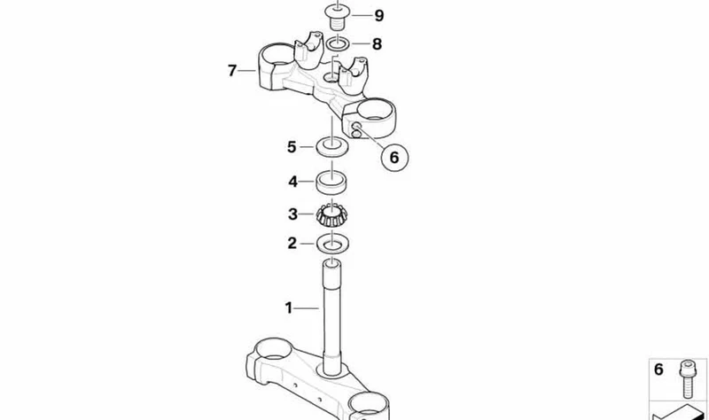 Puente horquilla superior OEM 31427724538 para motos BMW F800R (K73). Original BMW Motorrad.
