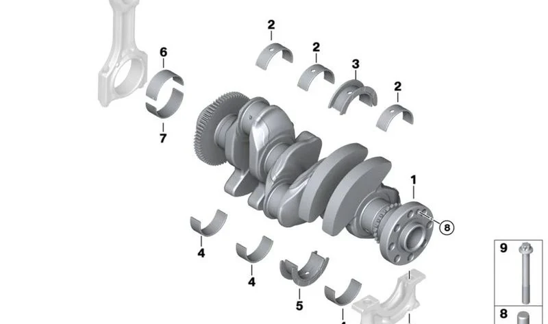 Casquillo de cojinete con guía azul OEM 11218643413 para MINI F56, F55, Clubman F54, Cabrio F57, Countryman F60... y más. Original MINI.