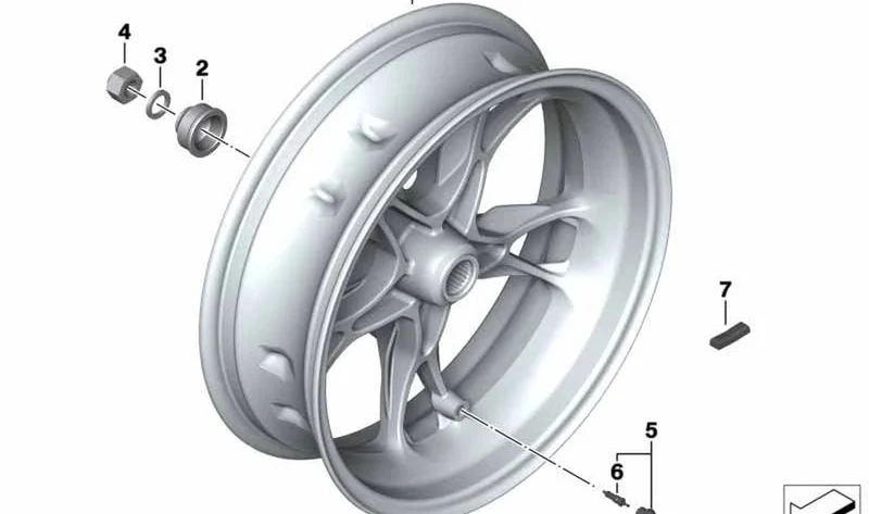 Casquillo distanciador trasero OEM 36318409404 para BMW Motorrad C 400 GT, C 400 X... y más. Original BMW Motorrad.