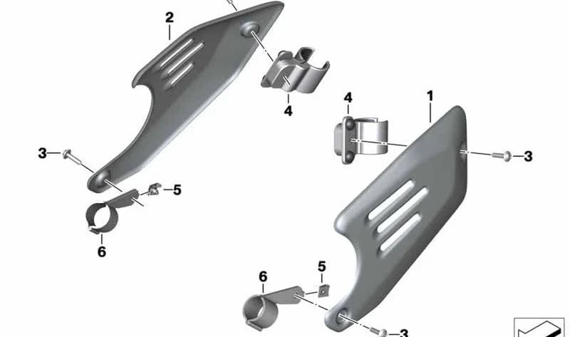 Abrazadera cubierta silenciador aspiración OEM 77318564899 para motos BMW R nineT, R nineT Pure, R nineT Scrambler, R nineT Racer, R nineT Urban G/S. Original BMW Motorrad.