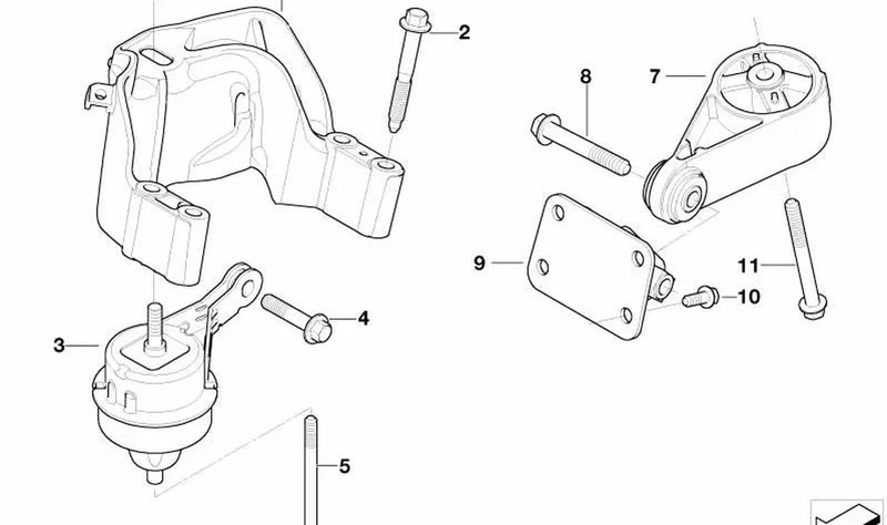 Soporte de motor delantero OEM 22116763252 para MINI Cooper R50, R53, Cabrio R52. Original MINI.