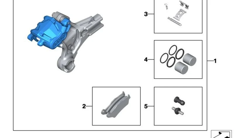 Forros de freno traseros OEM 34218556442 para motos BMW M 1000 XR, S 1000 XR (K49, K69). Original BMW Motorrad.
