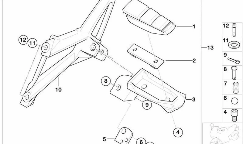Perno para BMW Motorrad G 650 X OEM 46717708826. Original BMW Motorrad.