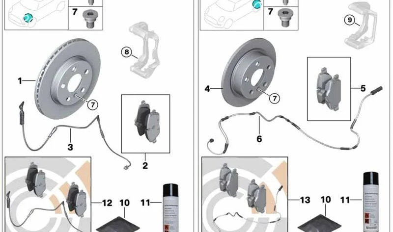 Juego de pastillas de freno delanteras OEM 34119804735 para MINI Countryman R60, Paceman R61. Original MINI.