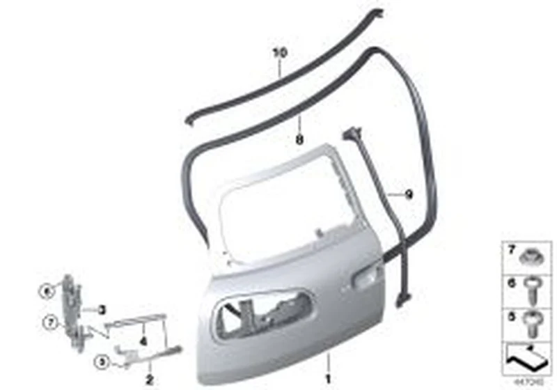 Cantonera tapa del portamaletas OEM 51767465031 para MINI Clubman F54, F54 LCI. Original MINI.