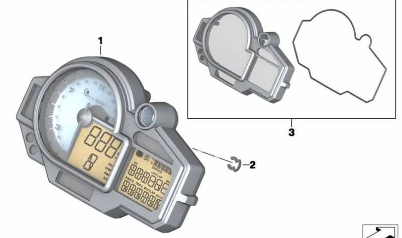 Cuadro de instrumentos OEM 62118559614 para motos BMW HP4 (K42) 09/2011-07/2014. Original BMW Motorrad.