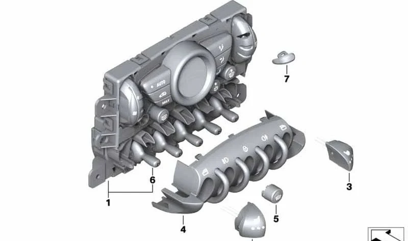 Unidad de mando de climatización automática OEM 64113455300 para MINI R56, R56 LCI, Clubman R55, Clubman R55 LCI. Original MINI.