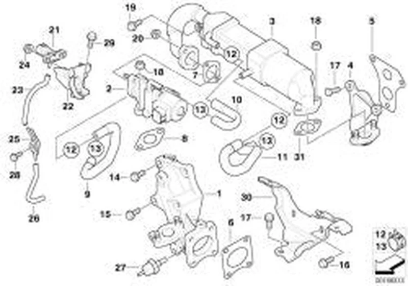 Abrazadera tubo flexible OEM 11537791068 para MINI One D R50 (03/2003 - 07/2006). Original MINI.