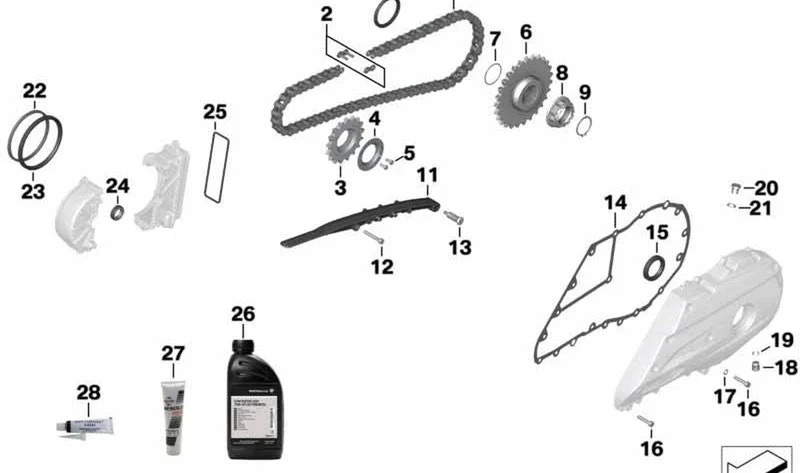 Retén de eje OEM 24218525954 para BMW Motorrad C 600 Sport, C 650 Sport, C 650 GT. Original BMW Motorrad.
