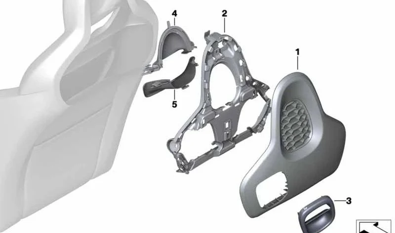 Pared posterior izquierda OEM 52107403811 para MINI F56, F56 LCI, Cabrio F57, Cabrio F57 LCI. Original MINI.