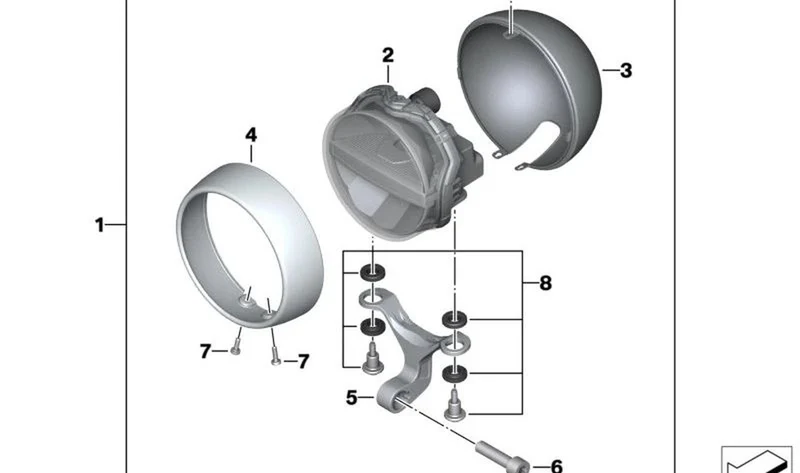 Módulo LED OEM 63179443352 para BMW Motorrad R 18 Classic, R 18 Roctane, R 18 Transcontinental. Original BMW Motorrad.