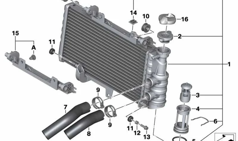 Tubo de admisión OEM 17127678287 para motos BMW F800GT, F800S, F800ST, F800R. Original BMW Motorrad.