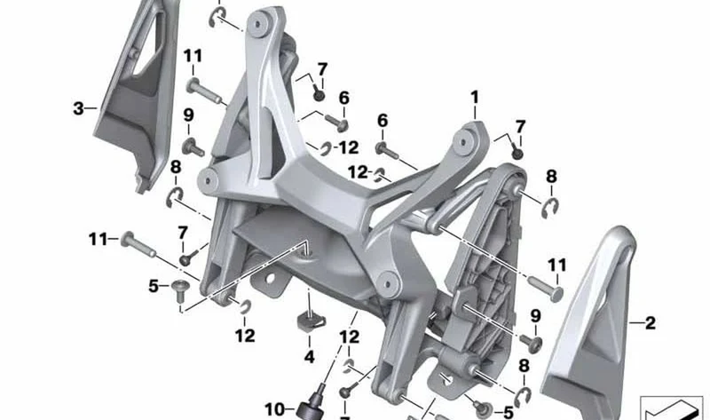 Moldura reglaje parabrisas derecho OEM 46638553988 para BMW Motorrad S 1000 XR (K49). Original BMW Motorrad.