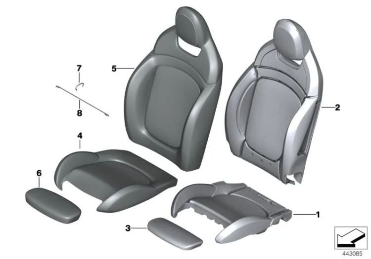 Tapizado asiento Dinamica SCHWARZ/ROT OEM 52107939945 para MINI F56, F55, Clubman F54, Cabrio F57, Countryman F60... y más. Original MINI.