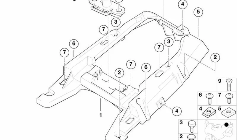 Portaequipajes trasero OEM 52532328817 para motos BMW R 1150 R, R 850 R, Rockster. Original BMW Motorrad.