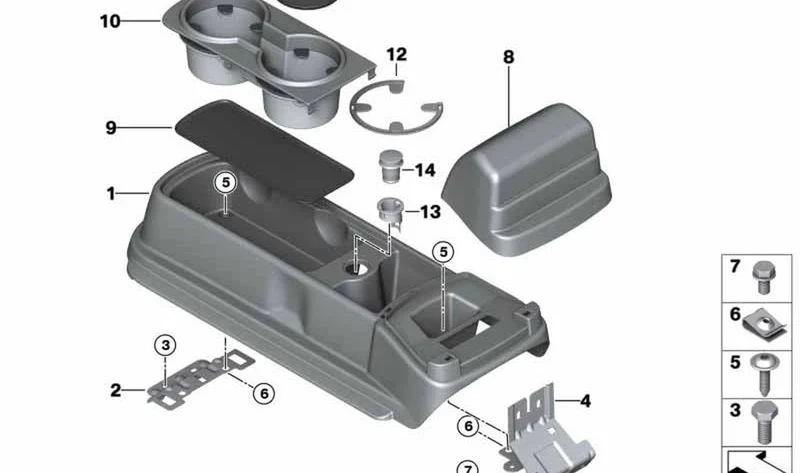 Soporte de bebidas OEM 51169812557 para MINI Countryman R60, Paceman R61 (2010-2016). Original MINI.
