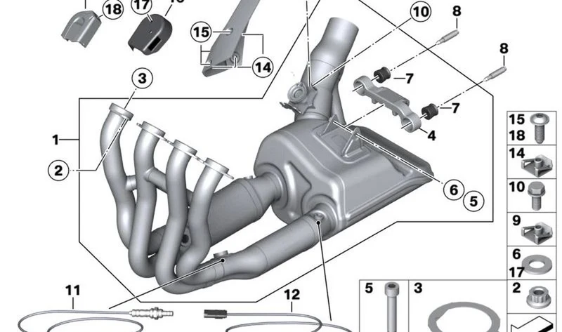 Junta colector de escape OEM 18518542088 para motos BMW S 1000 RR, S 1000 XR, F 750 GS, F 850 GS... y más. Original BMW Motorrad.