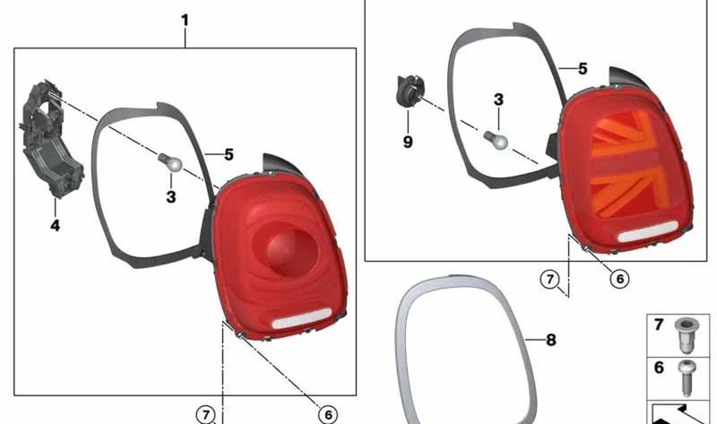 Luz trasera izquierda OEM 63217297511 para MINI F56, F55, Cabrio F57. Original MINI.