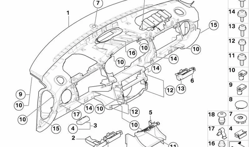 Soporte OBD reposapiés lado conductor OEM 51457128518 para MINI R50, R53, Cabrio R52. Original MINI.