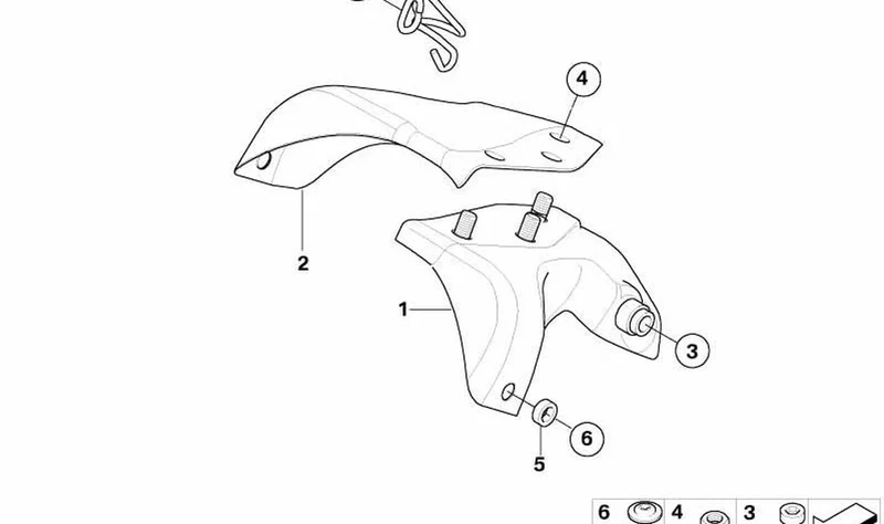 Estabilizador delantero derecho OEM 31427673788 para motos BMW F 650 CS (K14). Original BMW Motorrad.