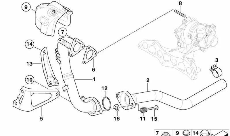 Junta de escape OEM 11657799432 para MINI R50 One D. Original MINI.