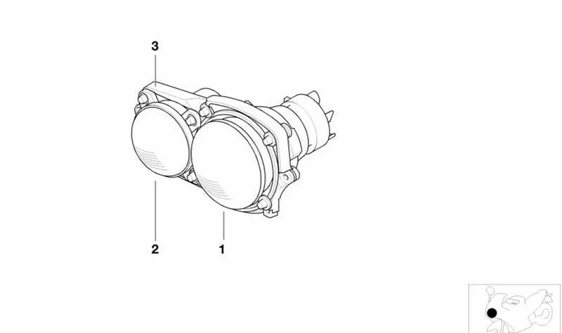 Faro luz de cruce delantero OEM 63122306964 para motos BMW R 1150 GS, R 1150 GS Adventure. Original BMW Motorrad.