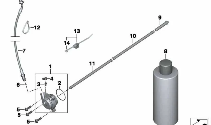 Conducto de embrague transmisor/receptor OEM 21528524925 para motos BMW R1200GS, R1250GS, R1200RT, R1250RT... y más. Original BMW Motorrad.