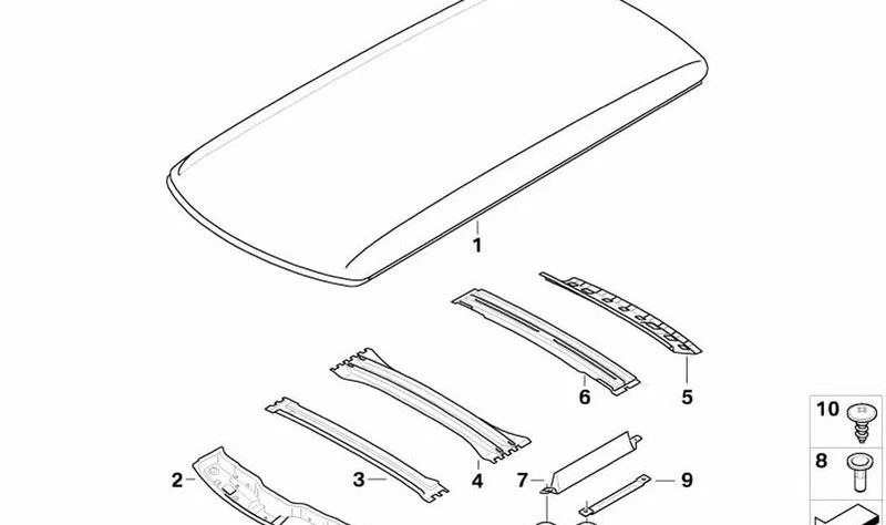 Película exterior para techo panorámico OEM 41002756892 para MINI Clubman R55, R55 LCI. Original MINI.