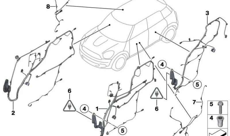 Mazo de cables puerta lado conductor OEM 61129864911 para MINI Countryman F60, F60 LCI. Original MINI.