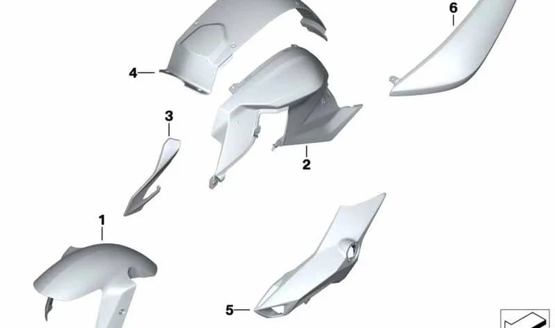 Cubierta del depósito central OEM 46638358405 para motos BMW F800R (K73) 2016-2019. Original BMW Motorrad.