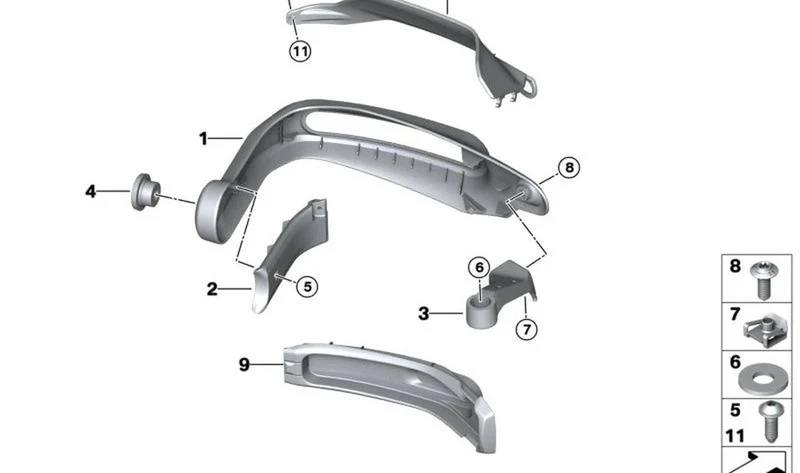 Tapa izquierda OEM 46635B497E9 para BMW Motorrad R 1300 GS Adventure (06/2023 — 03/2025). Original BMW Motorrad.