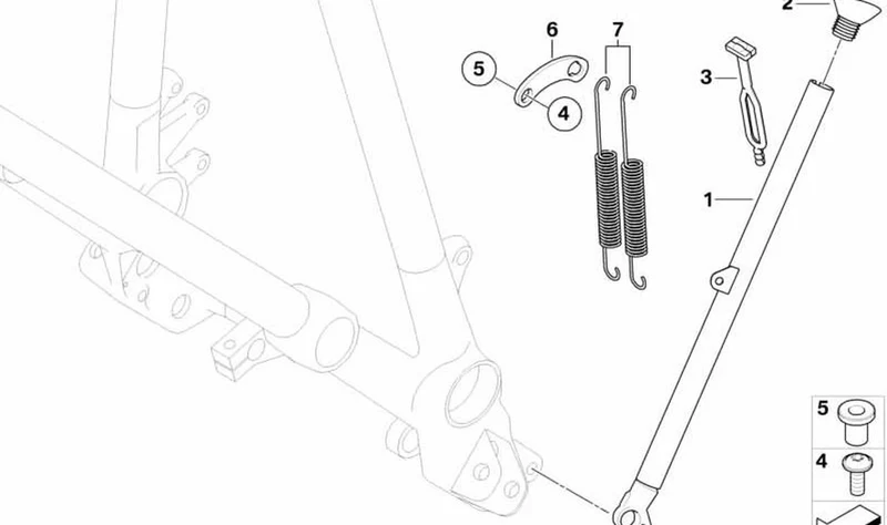 Muelle de tensión OEM 46537713659 para apoyo lateral de BMW Motorrad G 450X (09/2007 - 06/2010). Original BMW Motorrad.