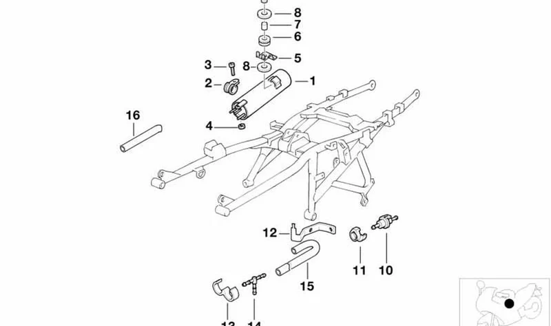Conducto de tubo flexible Ø 8X4,5 OEM 16111342049 para motos BMW F 800 GT, R 1200 RT, K 1300 S... y más. Original BMW Motorrad.
