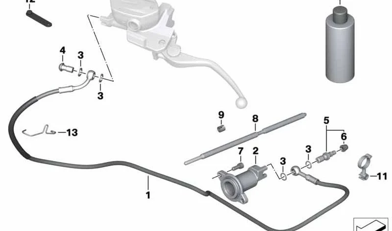 Soporte conducto del embrague OEM 32738549122 para motos BMW R nineT, R nineT Urban G/S. Original BMW Motorrad.