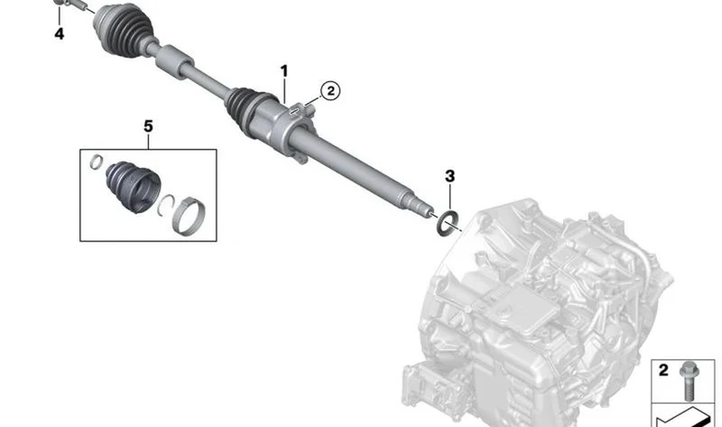 Juego de reparación fuelle interior OEM 31608618541 para MINI F56, F55, Clubman F54, Countryman F60... y más. Original MINI.
