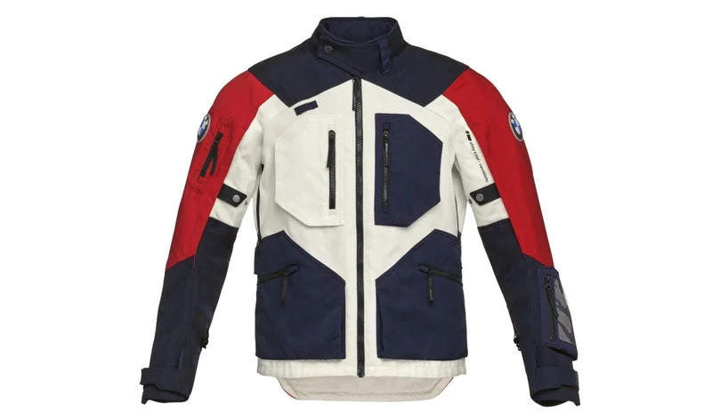 Chaqueta GS Rallye GORE-TEX kaki/rojo talla 24 OEM 76115A80BC1 para motos BMW. Original BMW Motorrad.