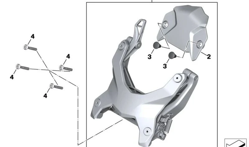 Cubierta regulador de parabrisas OEM 46638403848 para motos BMW F900XR (K84). Original BMW Motorrad.