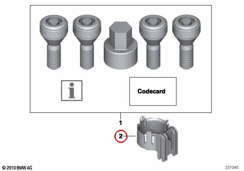 Soporte adaptador para protección antirrobo de tornillos de rueda OEM 36109806908 MINI