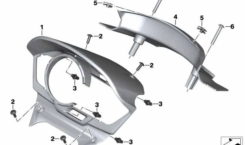 Cubierta regulador de parabrisas OEM 46638527088 para motos BMW C 600 Sport, C 650 Sport. Original BMW Motorrad.