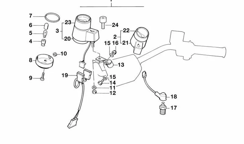 Teletermómetro OEM 62132305075 para motos BMW K100, K75, K75 RT... y más. Original BMW Motorrad.