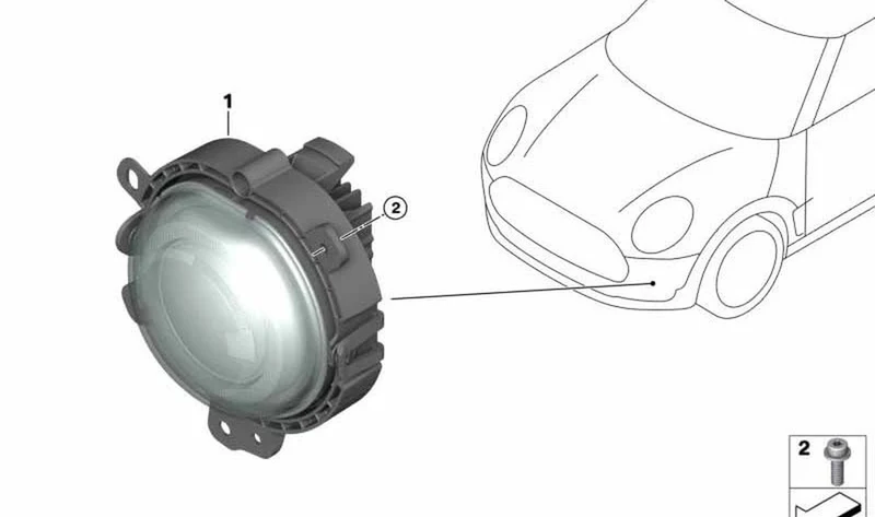 Faro parachoques derecho OEM 63117497766 para MINI F56, F55, Clubman F54 LCI, Cabrio F57. Original MINI.
