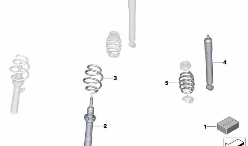 Amortiguador trasero OEM 33522464452 para MINI F56, F56 BEV, F55... y más. Original MINI.