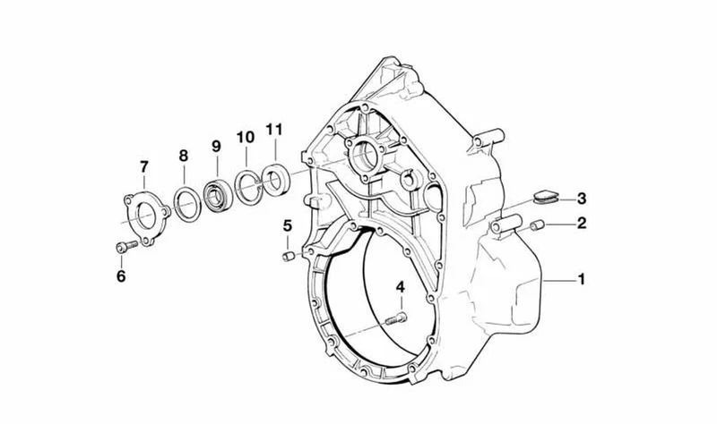 Carcasa intermedia desnuda OEM 11141465120 para BMW Motorrad K1200 LT, K1200 RS. Original BMW Motorrad.