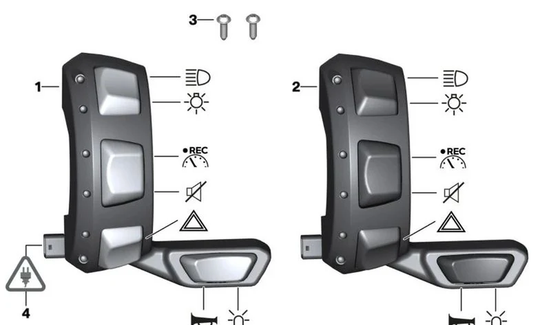 Interruptor adicional derecho OEM 61318405174 para motos BMW R1200RT, R1250RT. Original BMW Motorrad.