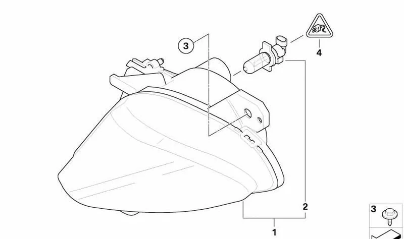 Faro antiniebla delantero izquierdo OEM 63177177175 para BMW Serie 6 E63, E64. Original BMW.