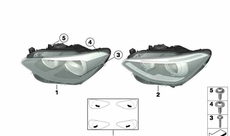 Faros AHL-xenón izquierdo OEM 63117296909 para BMW F20, F21. Original BMW.